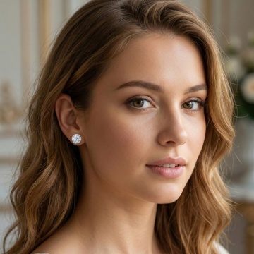 Cercei din argint 925 cu moissanite 1CT