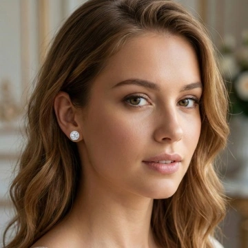 Cercei din argint 925 cu moissanite 1CT