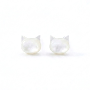 Cercei din sidef in forma de pisica, Kitty Shell
