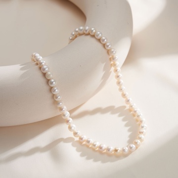 Colier perle naturale baroc placat cu aur 14K