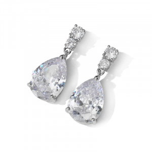 Cercei argintii cu pietre tear drop