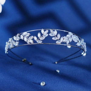 Silver plated pendant with zirconia stone petals, Helen
