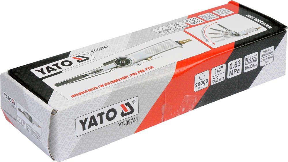 Polizor pneumatic cu banda 10x330mm, Yato YT-09741