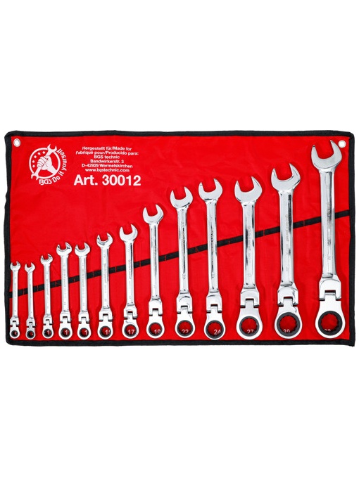 BGS 30012 Set chei combinate cu clichet capete flexibile 8 - 32 mm, 13 piese