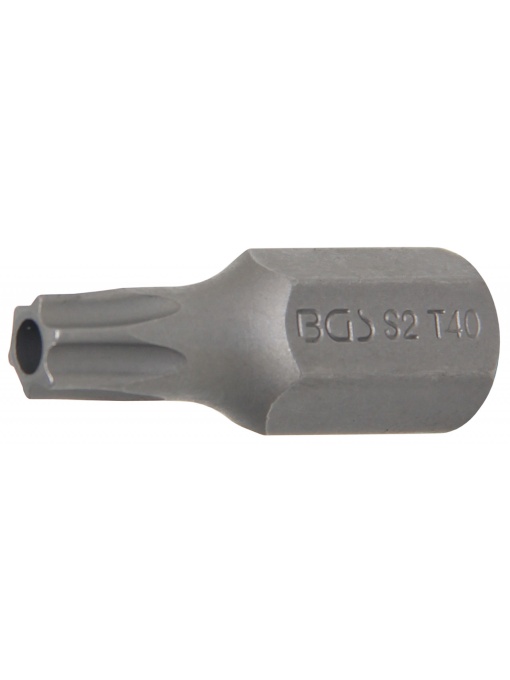 Bit Torx T40 cu gaura de securizare, lungime 30mm, antrenare 10mm(3/8"), BGS 4640