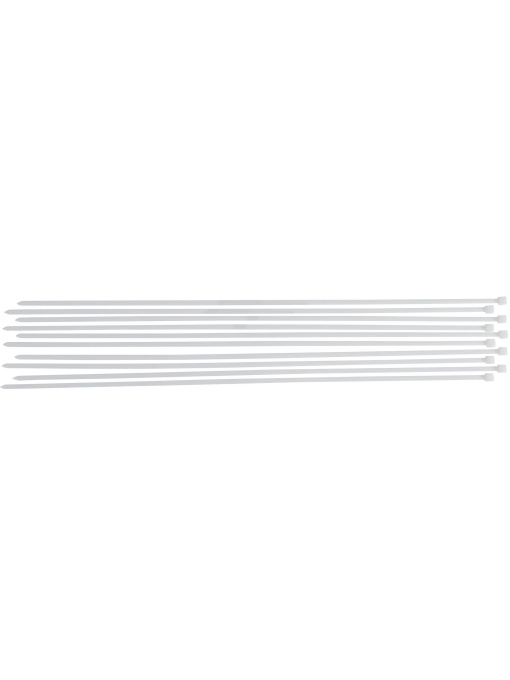 Set coliere pentru cablu | alb | 8,0 x 800 mm | 10 piese, BGS DIY 80775