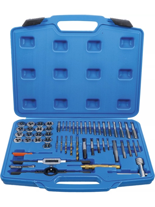 Set extractoare pentru suruburi si refacere filete in Inch (ţoli), 1/4" - 1", 56 piese, BGS 70105