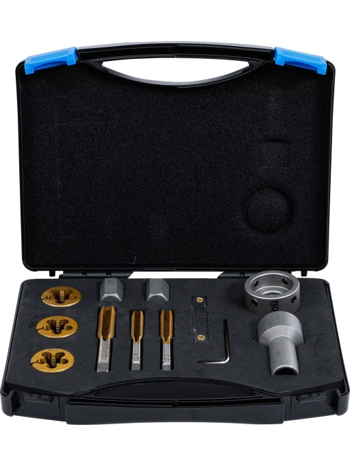 Set reparatii filete pentru prezoane si piulite de roti, M12x1.25 - M12x1.5 - M14x1.5, 12 piese, BGS 1988