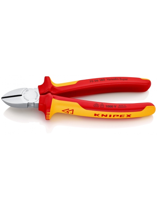 Taietor lateral (sfic) izolate, manere multicomponent, testate VDE, lungime 180 mm, Knipex 7006180