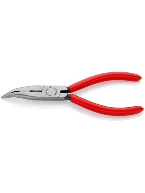 Cleste plat-rotund cu tais (patent cu cioc drept) acoperite cu plastic, lungime 160 mm, Knipex 2521160