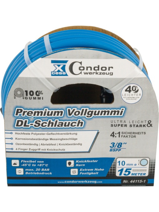 Furtun DL ø10mmx15m, cauciuc solid high-end, fără cuplare, Condor 44115-1