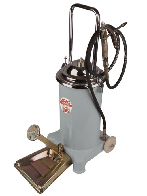 Pompa de gresat cu actionare la picior pentru vaselina vrac, lungime furtun de gresat 2.5m, capacitate 14Kg, greutate instalatie 12Kg, Apac 1798.FN