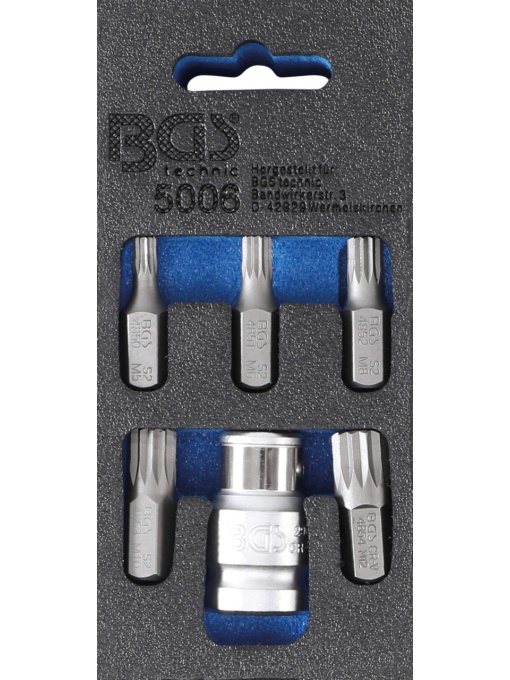 Set biti Spline (XZN) M 5-6-8-10-12, 6 piese, BGS 5006