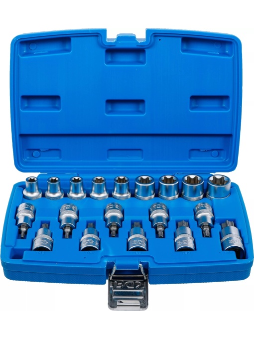 Set biti Torx T20-T70 si tubulare profil E E10-E24, antrenare 1/2", 19 piese, BGS 5100