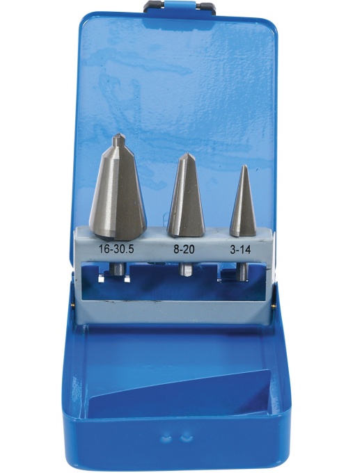 Set burghie conice pentru tabla, HSS, 3 marimi, 3 piese, BGS 1998