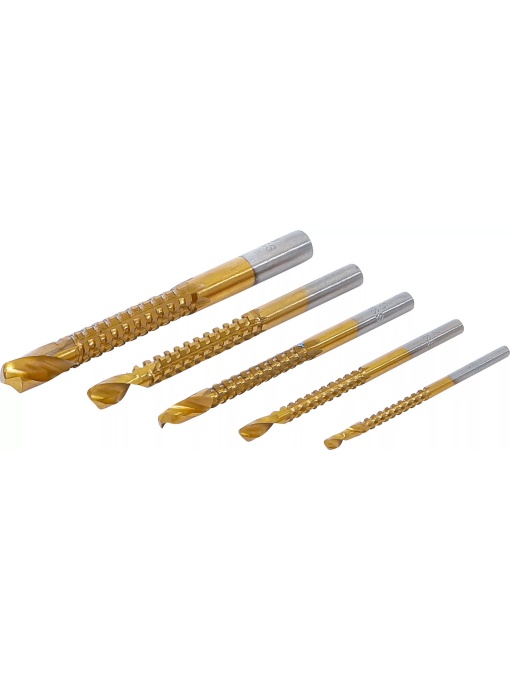 Set burghie multiple, HSS-G, titan nitrurat, 4 piese, BGS DIY 50794