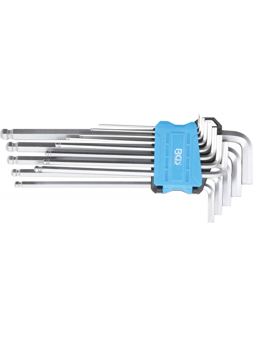 Set chei Imbus tip L extra lungi, imbus / imbus cu cap sferic 1,5 - 10 mm, 13 piese, BGS 9799