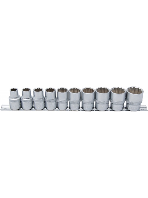 Set chei tubulare in inch 3/8" - 7/16" - 1/2" - 9/16" - 5/8" - 11/16" - 3/4" - 13/16" - 7/8" - 15/16", profil in 12 12 colţuri, actionare 1/2", 10 piese, BGS 9114