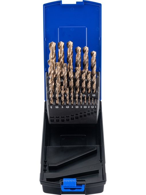 Set de burghie elicoidale, HSS-E Cobalt 5%, 25 buc., 1-13 mm, Condor 9612