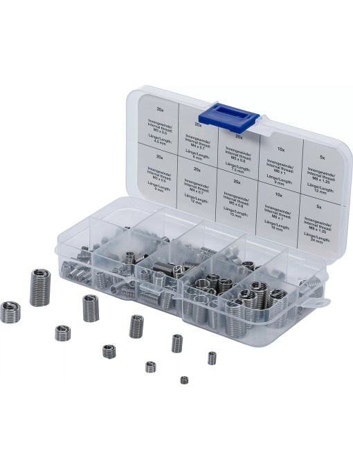 Sortiment insertii Helicoil pentru repararea filetelor 150 piese, B-74506