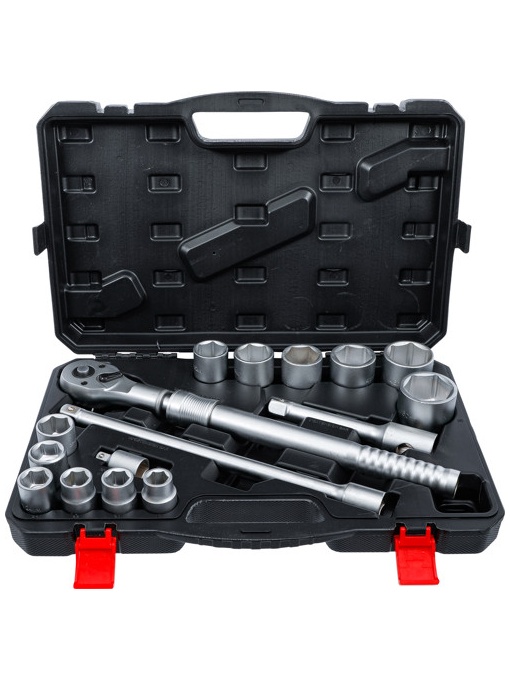 BGS 71024 Set chei tubulare cu clichet reversibil, extractabil 20 mm (3/4") 19 - 50 mm, 16 piese