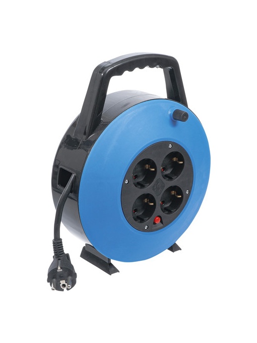 Rola prelungitor cablu electric 10 m, sectiune 3 x 1,5 mm², 4 prize, 3000 W, BGS DIY 3363