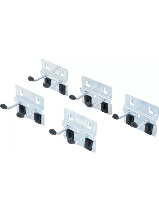 Set cârlige duble 40 mm pentru sistem dulapuri de perete 5 piese