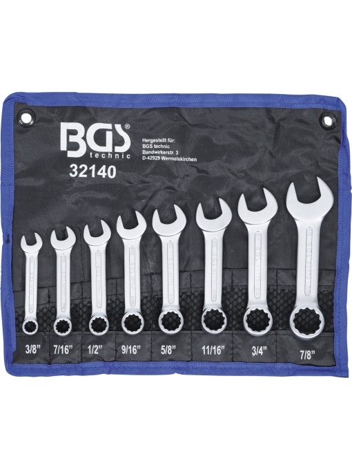 Set chei combinate,Tip scurt, Inch, 3/8" - 7/8", BGS 32140