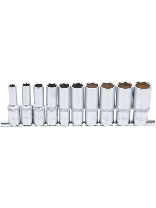 Set chei tubulare in Inch 3/8"-15/16", adanci profil hexagon, antrenare 1/2", 10 piese, BGS 2435