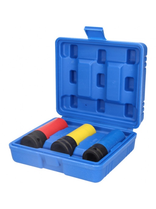 PETEX Set 3 Bussole Per Auto 17/19/21 Mm – Chiavi A Bussola In Acciaio Cr-V Per Cambio Ruote, Accessorio Auto