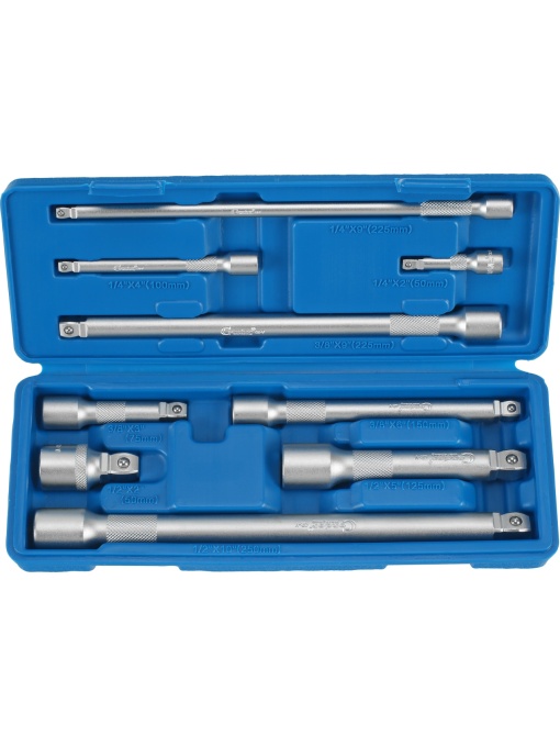 Set de prelungitoare Wobble, antrenare 1/4 + 3/8 + 1/2 ", lungime 50-250 mm, 9 piese, Condor 4709