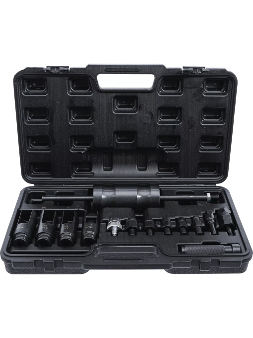 Set extractoare pentru injectoare cu ciocan inertial si articulatie de impact + adaptoare, 14 piese, BGS DIY 67307