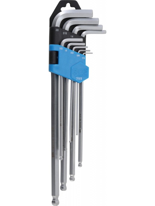 Set imbusuri tip L in Inch cu cap sferic, 1/16"-3/8", BGS 799