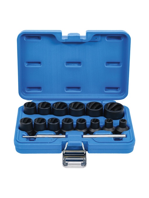 Set tubulare extractoare de suruburi si piulite deteriorate, 8 - 27 mm, actionare 1/2", 16 piese, BGS 5269