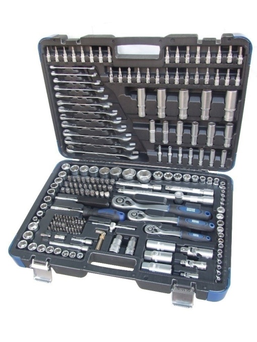 Trusa de scule cu tubulare, biti si chei combinate, antrenare 1/4“ + 3/8“ + 1/2“, 216 piese, Garage Meister GM52840