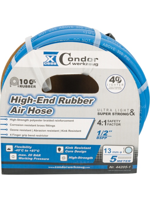 Furtun DL ø13mmx5m, cauciuc solid high-end, fără cuplare, Condor 44205-1