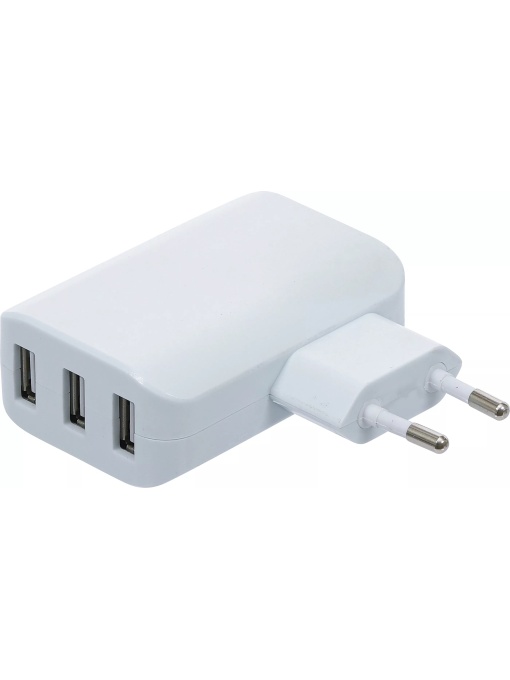 Incarcator USB universal, 3 porturi USB, max 3,4 A total max. 2,4 A / USB, 110 - 240 V, BGS 3377