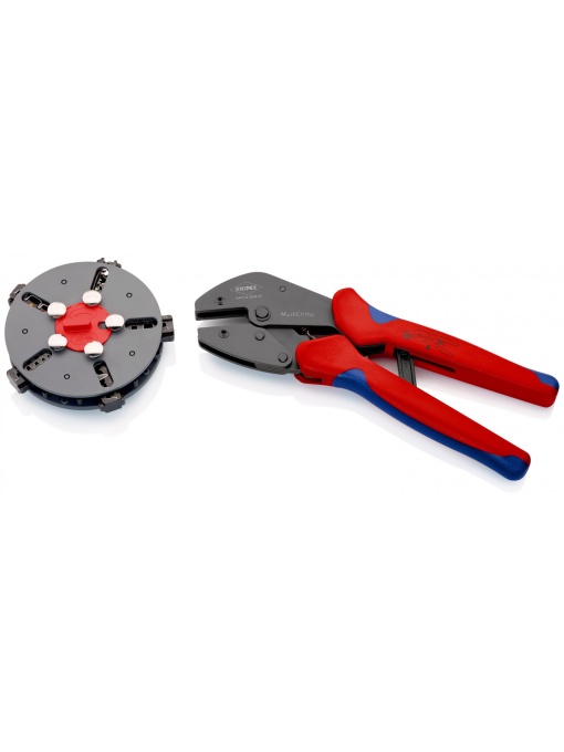 MultiCrimp® Cleste de sertizat 0,5 – 6,0 mm² cu magazie pentru rezerve, manşoane multicomponent, lungime 250 mm, Knipex 973302