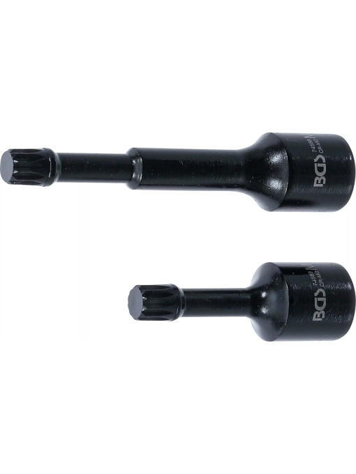 Set biti de impact M12 Spline XZN pentru VAG, antrenare 1/2", lungime 72 / 115 mm, 2 piese, BGS 74590