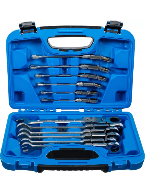 Set chei fixe cu inel clichet dublu arrticulat articulate 8 - 19 mm, 12 piese, BGS 6180