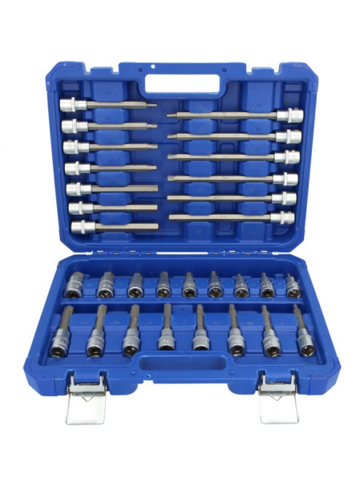 Set chei imbus cu tubulara 1/2", profil hexagon, 30 piese, Brilliant Tools BT022030