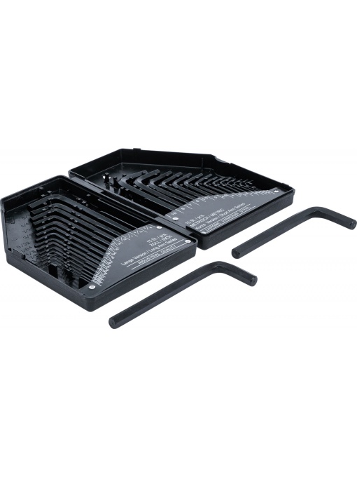 Set chei Imbus tip L dimensiuni in ţoli / metric, 30 piese, BGS DIY 810