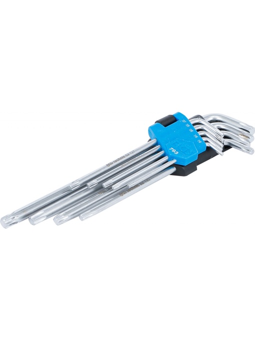 Set de chei Torx tip L extra lungi T10-50 | 9 piese, BGS 793