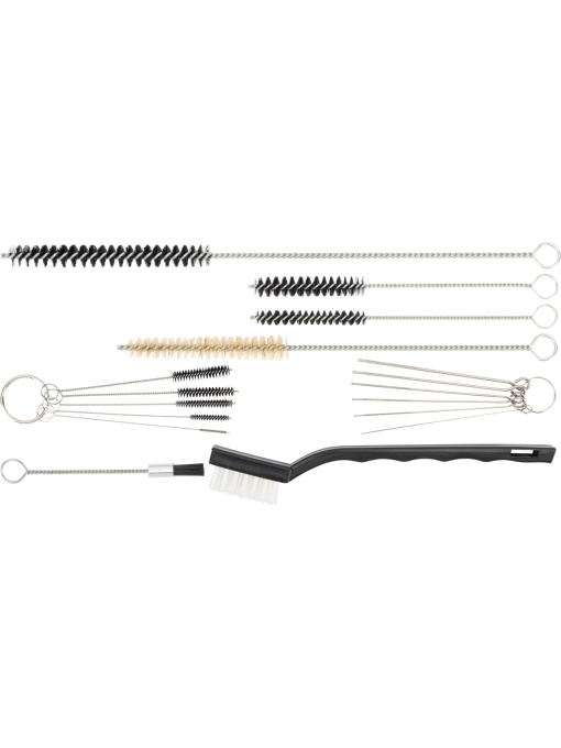 Set pentru curățarea pistoalelor de vopsit toate tipurile, pistoale de vopsit cu presiune, presiune joasă, HVLP, 17 piese, Condor 9507