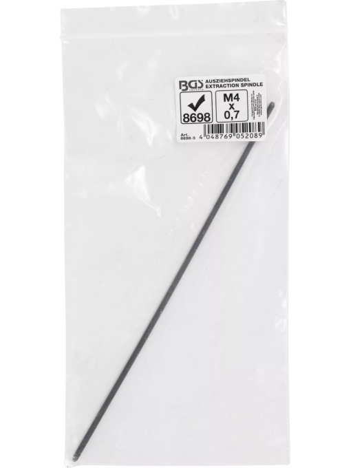 Tija filetata - extractor pentru electrod bujie incandescenta, M4 x 0,7 x 100 mm, BGS 8698-5
