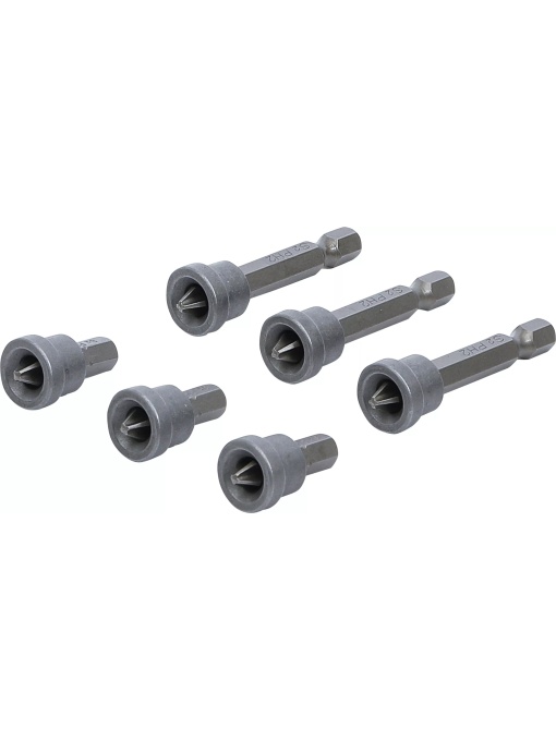 Set biti cu opritor adancime pentru placi din gips-carton, antrenare hexagon exterior 6,3 mm (1/4), crestatura in cruce PH2, 6 piese, BGS DIY 50406