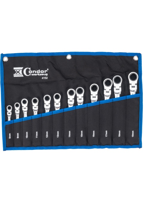 Set chei combinate cu clichet 8 - 19 mm, performanta Xcess, cap flexibil, 12 buc, Condor 4152