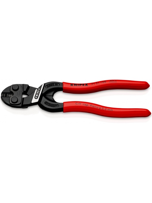 CoBolt® S Taietor compact pentru bolturi cu degajare in muchia de taiere, manere acoperite cu plastic, lungime 160 mm, Knipex 7131160