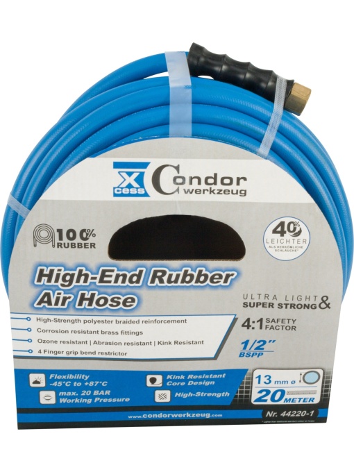 Furtun DL ø13mmx20m, cauciuc solid high-end, fără cuplare, Condor 44220-1