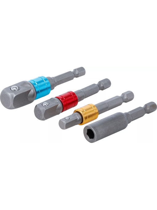 Set adaptoare pentru maşini de gaurit, antrenare 6,3 mm (1/4"), 10 mm (3/8"), 12,5 mm (1/2"), hexagon interior 6,3 mm (1/4") 4 piese, DIY 20814